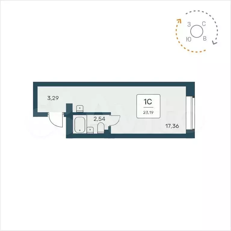 Квартира-студия, 23,2 м, 9/9 эт. - Фото 0