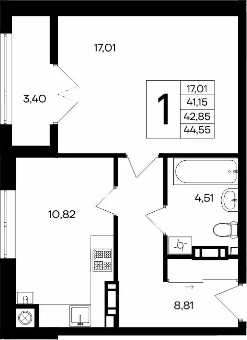 1-к кв. Крым, Евпатория Сезоны жилой комплекс (44.15 м) - Фото 1