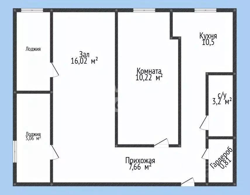 2-к кв. Дагестан, Каспийск ул. Алферова, 10 (51.0 м) - Фото 2