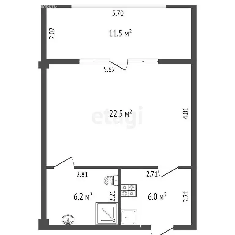 1-комнатная квартира: Ливадия, Виноградная улица, 22Г (47 м) - Фото 0