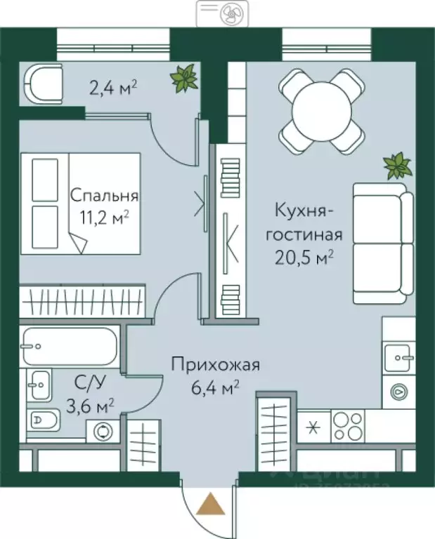 1-к кв. Волгоградская область, Волгоград Новосибирская ул., 74 (44.1 ... - Фото 1