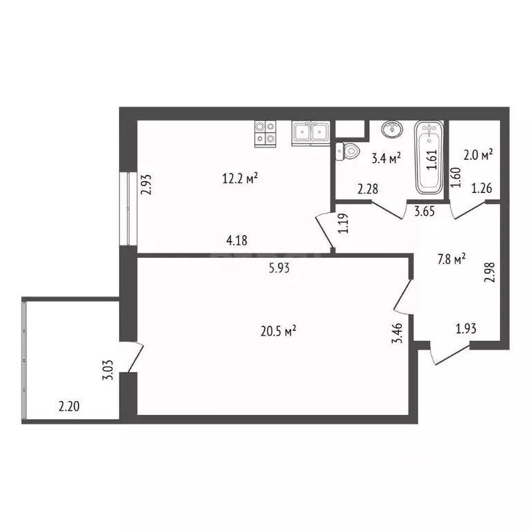 1-к кв. Ленинградская область, Выборгский район, Рощино пгт ул. ... - Фото 1