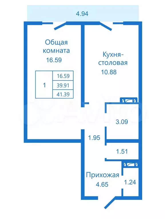 1-к. квартира, 42 м, 10/18 эт. - Фото 0