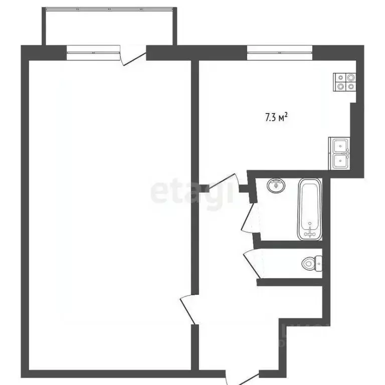 1-к кв. Московская область, Дмитров Внуковская ул., 29 (37.0 м) - Фото 1