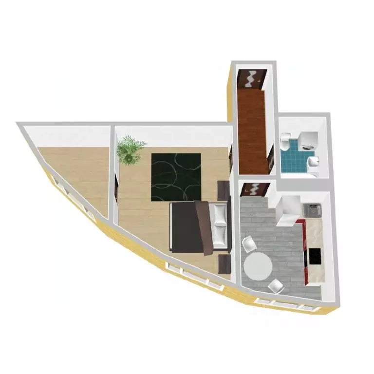 1-к кв. Воронежская область, с. Новая Усмань, Южный мкр Четыре Желания ... - Фото 1