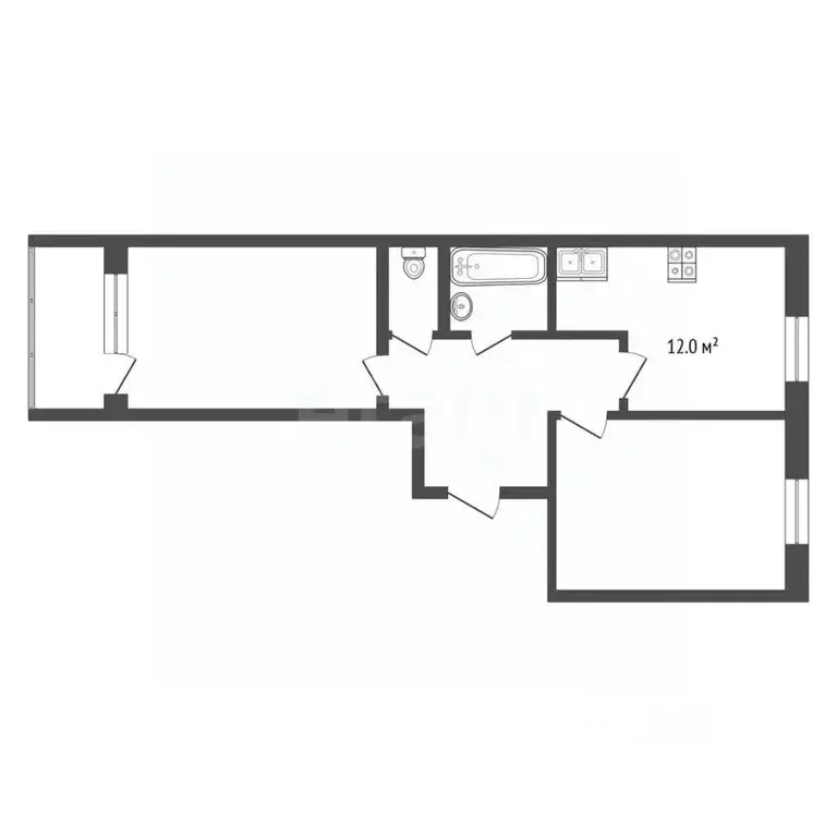 2-к кв. Омская область, Омск Волгоградская ул., 53 (52.1 м) - Фото 1