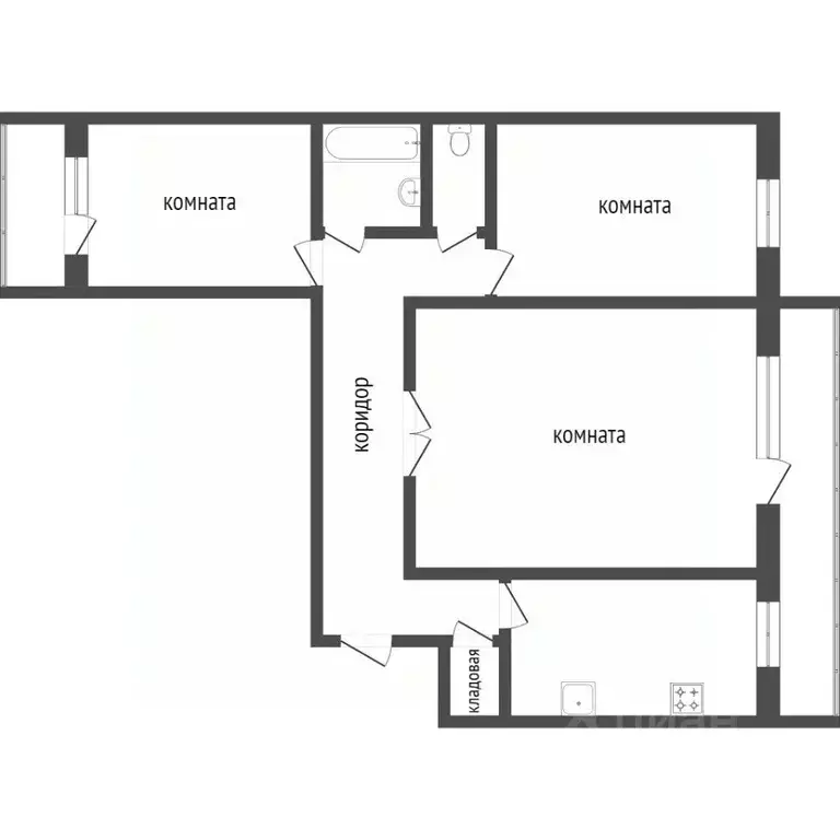 3-к кв. Костромская область, Кострома Самоковская ул., 5 (61.2 м) - Фото 1