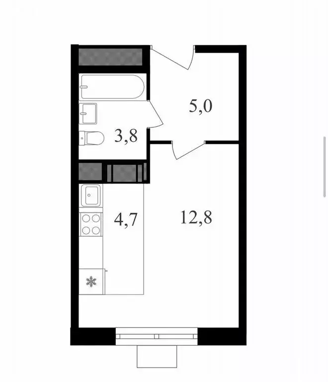 1-комнатная квартира: Москва, улица Берзарина, 32к2.2 (30 м) - Фото 1