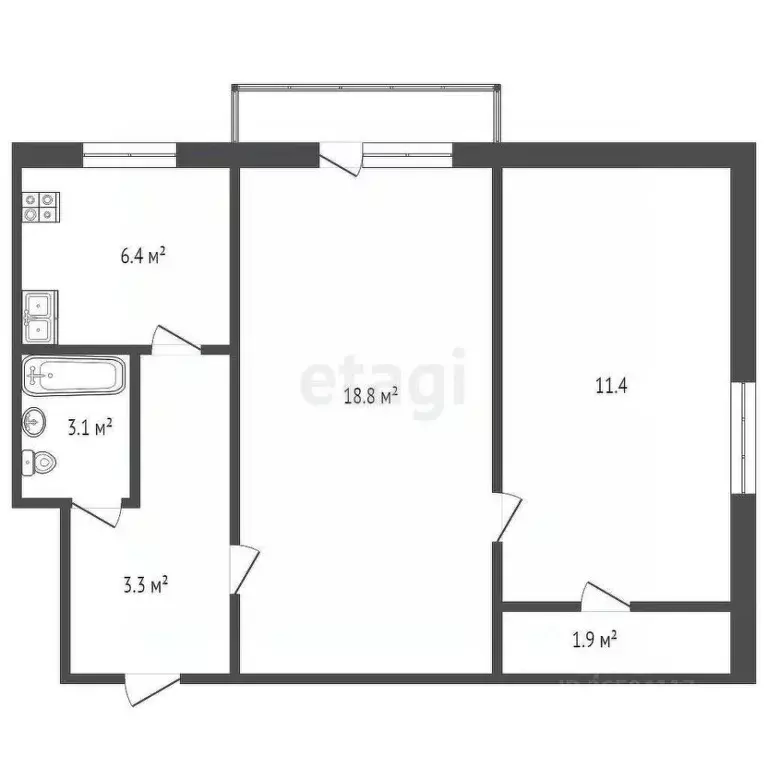 2-к кв. Севастополь ул. Гоголя, 32 (45.8 м) - Фото 1