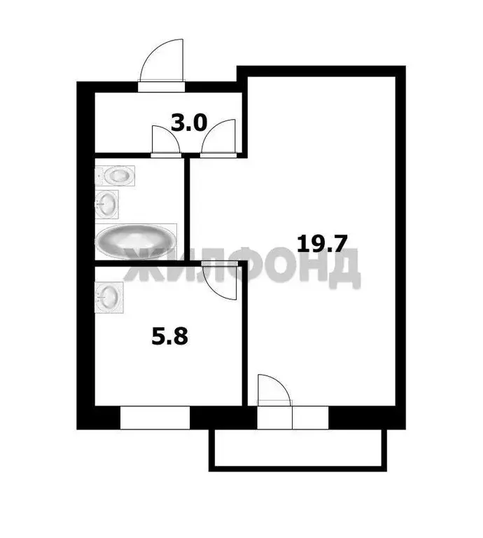 1-комнатная квартира: Новосибирск, Красный проспект, 98 (32.1 м) - Фото 1