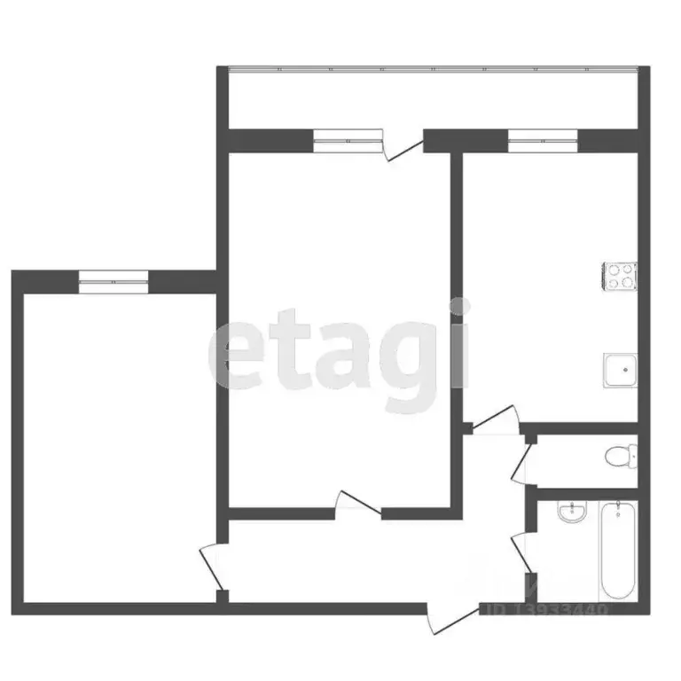1-к кв. Тюменская область, Тюмень ул. Федюнинского, 7а (33.0 м) - Фото 2