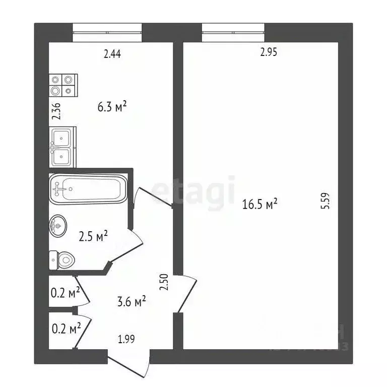 1-к кв. Крым, Красноперекопск 2-й мкр, 6 (31.1 м) - Фото 1