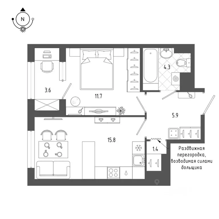 1-к кв. Санкт-Петербург бул. Измайловский, 9 (40.8 м) - Фото 0