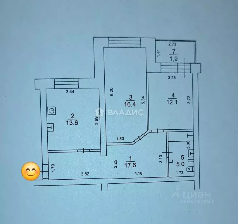 2-к кв. Карелия, Петрозаводск ул. Ригачина, 44 (64.7 м) - Фото 2