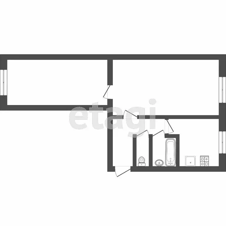 2-комнатная квартира: Северск, улица Ленина, 112 (47 м) - Фото 1