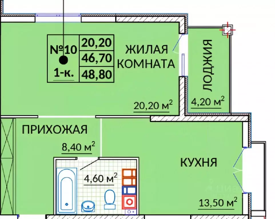 1-к кв. Крым, Судак ул. Инициативных, 80 (48.8 м) - Фото 1