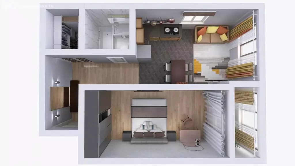 1-комнатная квартира: Иркутский муниципальный округ, рабочий посёлок ... - Фото 2