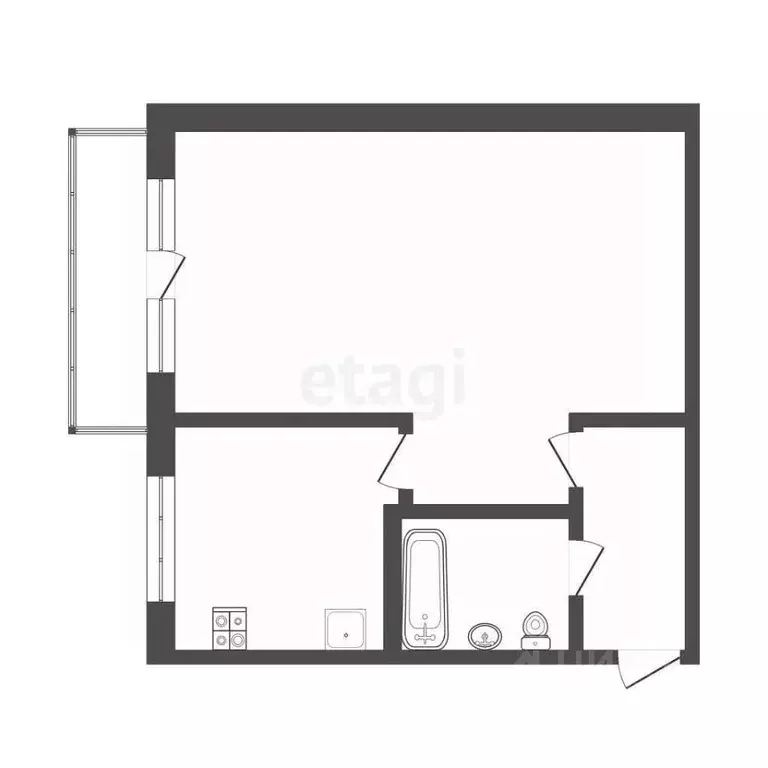 1-к кв. Смоленская область, Смоленск ул. Рыленкова, 13 (30.4 м) - Фото 2