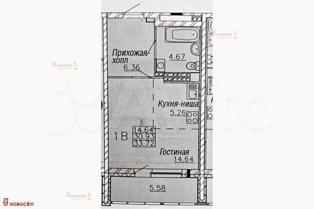 Квартира-студия, 31 м, 8/16 эт. - Фото 0