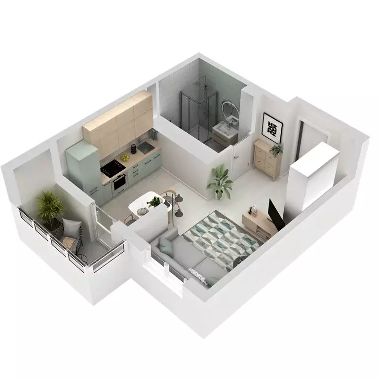 Квартира-студия: Екатеринбург, улица Софьи Перовской, 106А (28.55 м) - Фото 1