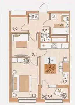 2-к кв. Башкортостан, Уфа ул. Подполковника Недошивина, 11 (49.3 м) - Фото 2