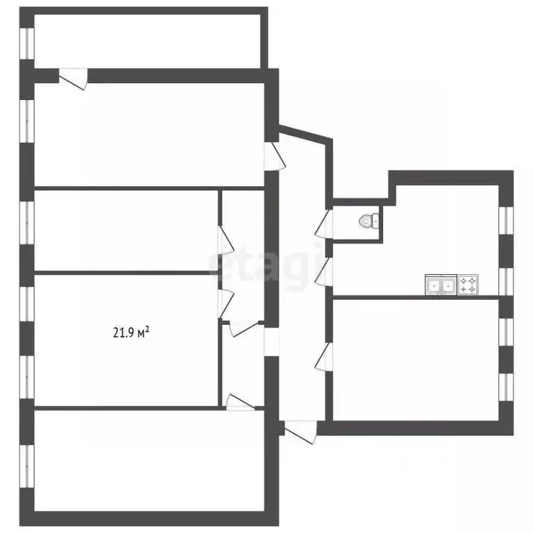 Комната Санкт-Петербург ул. Льва Толстого, 4 (21.9 м) - Фото 1