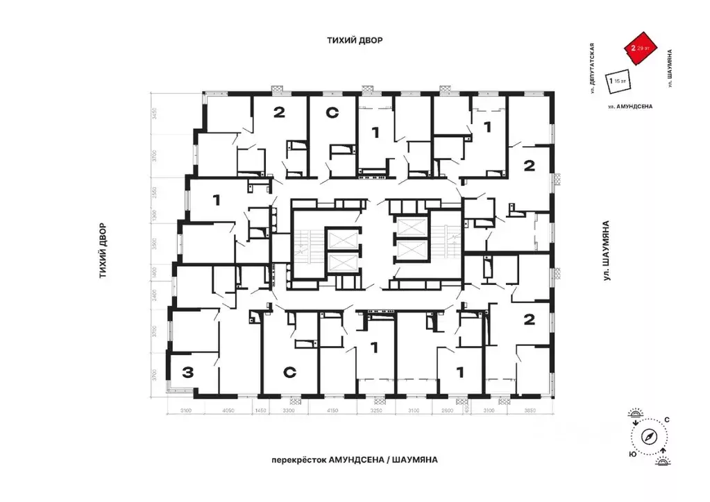 3-к кв. Свердловская область, Екатеринбург ул. Шаумяна, 11 (74.78 м) - Фото 2