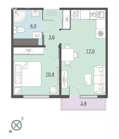 1-комнатная квартира: Екатеринбург, микрорайон Широкая Речка, жилой ... - Фото 1