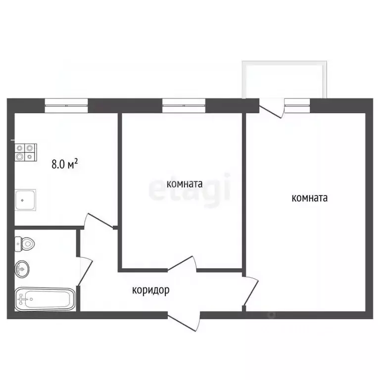 2-к кв. Севастополь ул. Ленина, 19 (50.7 м) - Фото 2
