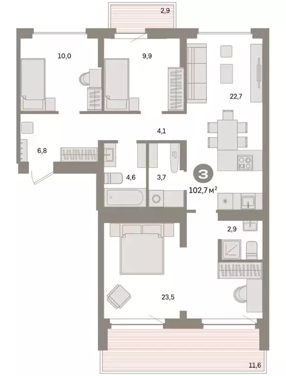 3-комнатная квартира: Екатеринбург, жилой район Сортировочный, ... - Фото 1