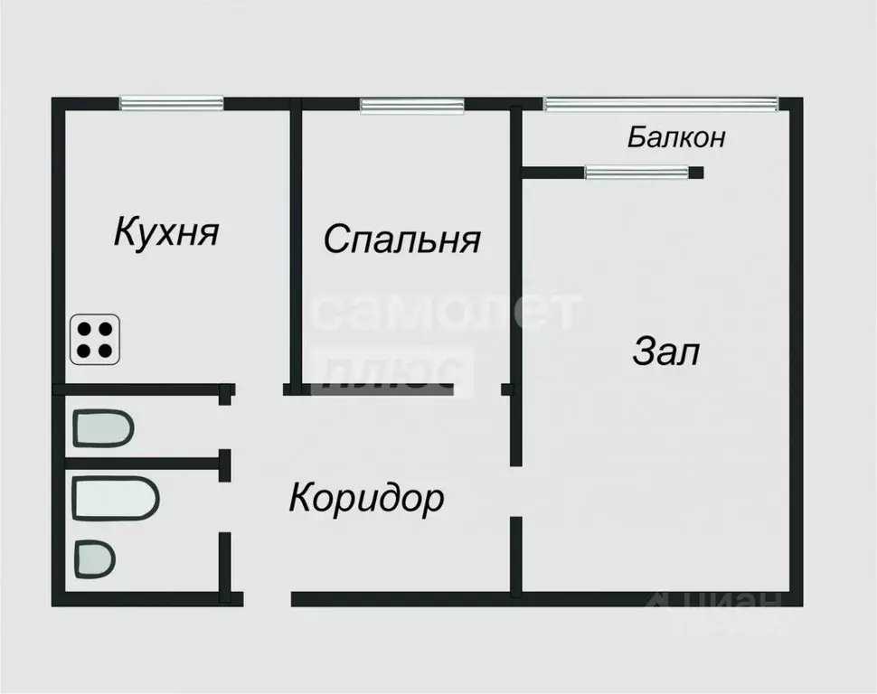2-к кв. Рязанская область, Рязань ул. Есенина, 110 (50.7 м) - Фото 2