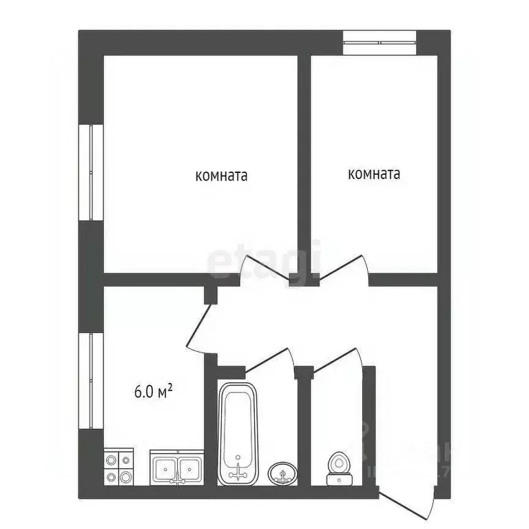 2-к кв. Тюменская область, Ишим ул. 40 лет Победы (39.2 м) - Фото 1