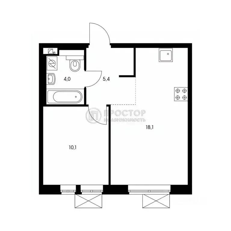 1-к кв. Московская область, Ленинский городской округ, Боброво пгт ул. ... - Фото 2