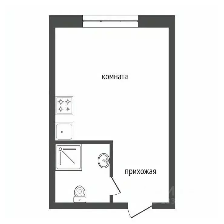 Студия Красноярский край, Красноярск Зеленая Роща мкр, ул. Воронова, ... - Фото 2