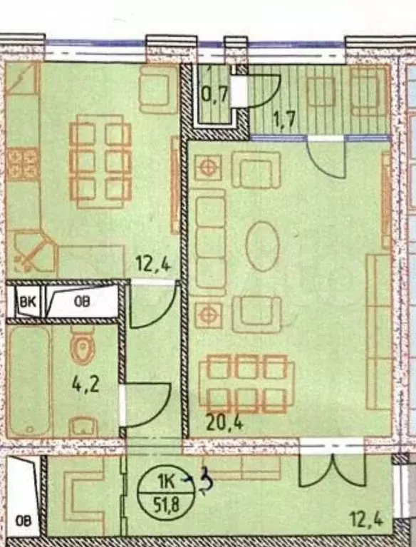 1-к. квартира, 51,8 м, 9/31 эт. - Фото 0