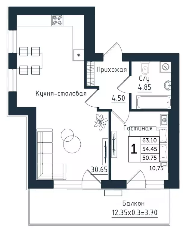 1-к кв. Калининградская область, Янтарный пгт Янтарные Сезоны жилой ... - Фото 0