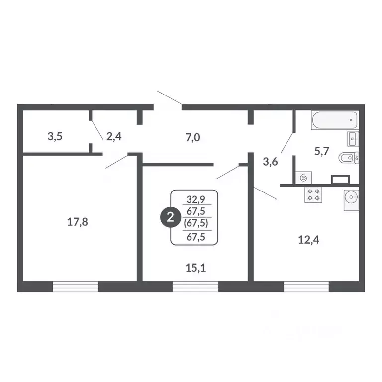2-к кв. Кировская область, Киров  (67.5 м) - Фото 0