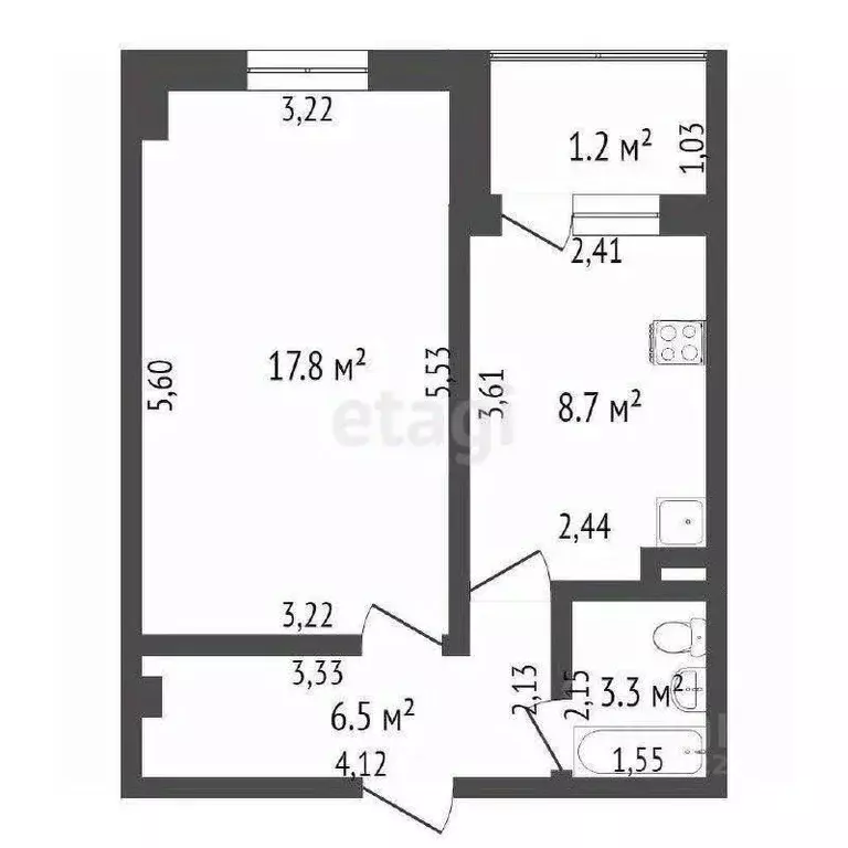 1-к кв. Башкортостан, Стерлитамак ул. Гоголя, 130А (32.5 м) - Фото 1