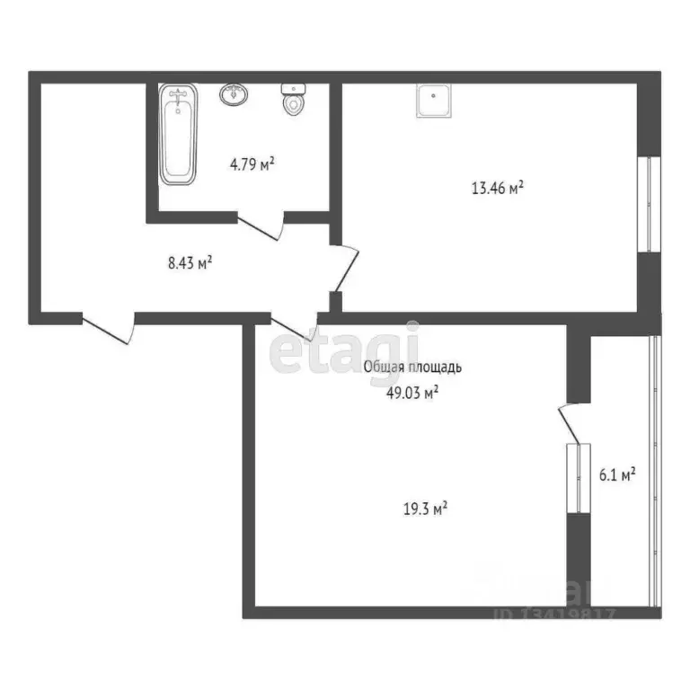 1-к кв. Брянская область, Брянск Спартаковская ул., 114Б (45.5 м) - Фото 1