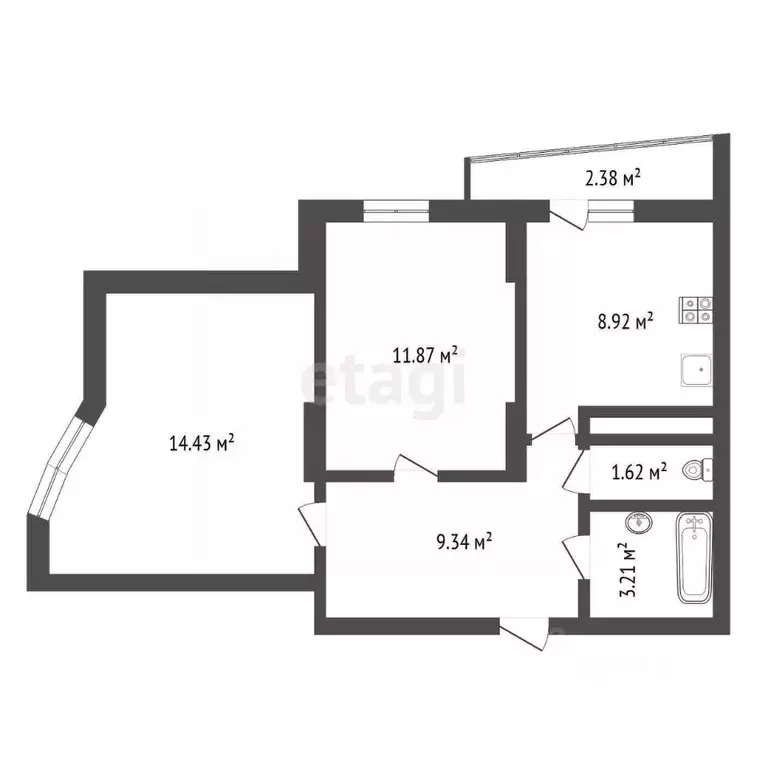 2-к кв. Воронежская область, Воронеж ул. 9 Января, 233/40 (52.3 м) - Фото 0