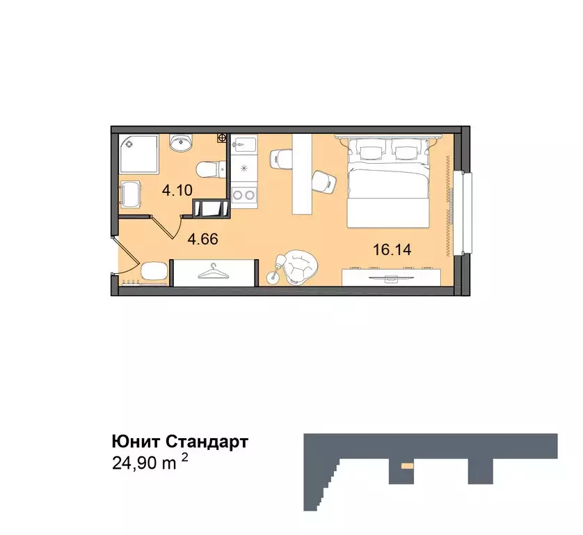 Квартира-студия: Санкт-Петербург, Витебский проспект, 99к1 (24.9 м) - Фото 0