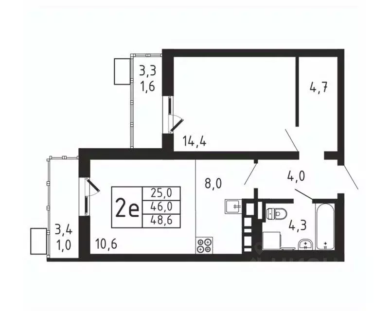 2-к кв. Московская область, Мытищи городской округ, д. Пирогово ... - Фото 1