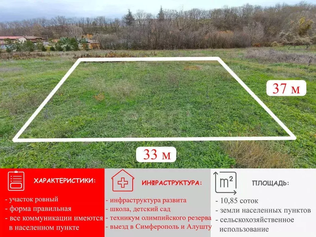 Участок в Крым, Симферопольский район, Добровское с/пос, с. ... - Фото 1