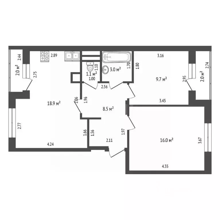 2-к кв. Московская область, Одинцовский городской округ, д. Солманово, ... - Фото 2