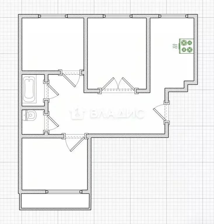 3-к кв. Пензенская область, Пенза просп. Строителей, 154 (62.6 м) - Фото 2