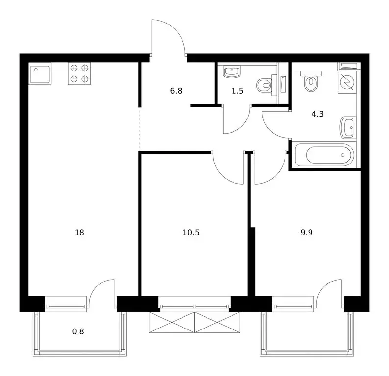 2-комнатная квартира: городской посёлок Новоселье, Невская улица, 12А ... - Фото 1