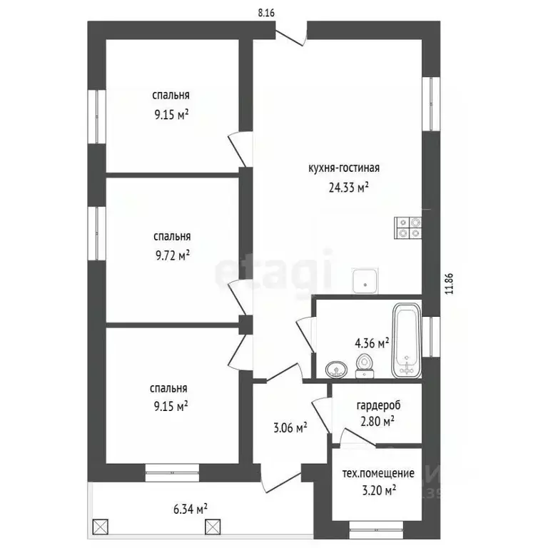 Дом в Тюменская область, Тюмень ул. Крымская (100 м) - Фото 1