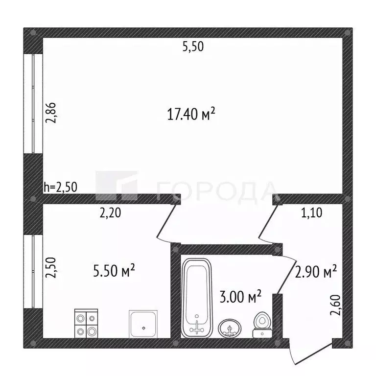 1-к кв. Кемеровская область, Прокопьевск Латвийская ул., 20 (30.7 м) - Фото 2