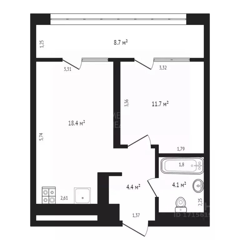 1-к кв. Тюменская область, Тюмень ул. Евгения Войнова, 7 (51.0 м) - Фото 1