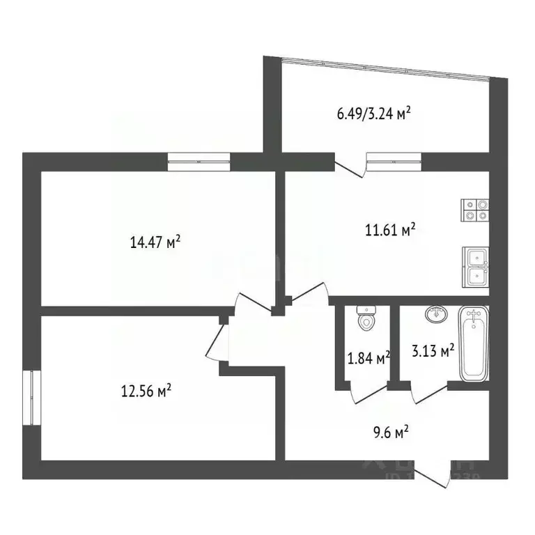 2-к кв. Башкортостан, Стерлитамак просп. Октября, 99 (49.4 м) - Фото 2